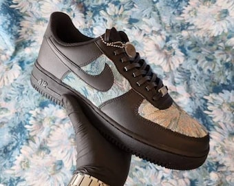 Custom Nike Air Force 1 | Custom AF1 Sneakers Black | Air Force 1 mid | Custom Airforces | Junior & Adult Sizes