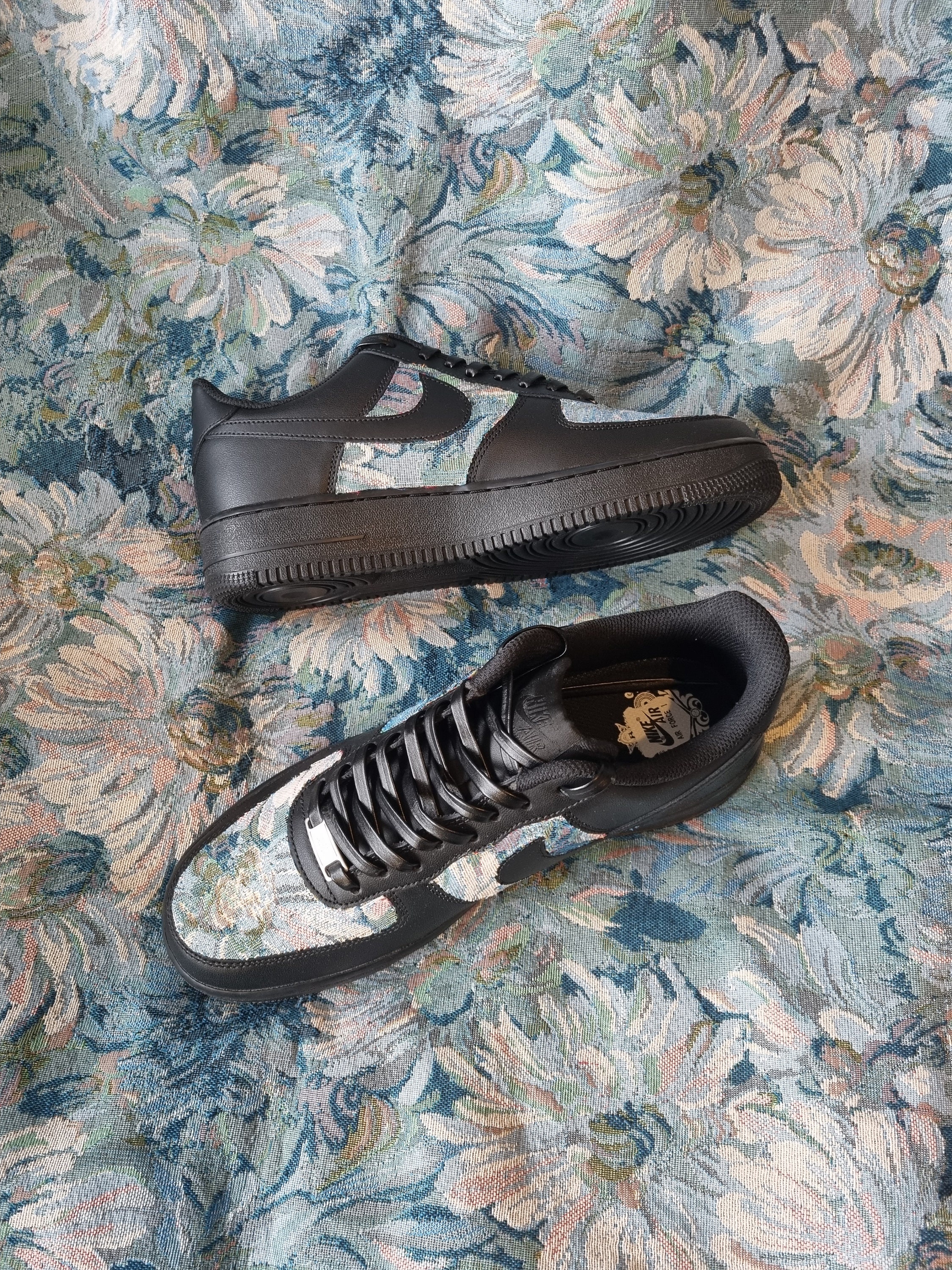 Custom Nike Air Force 1 | Custom AF1 Sneakers Black | Air Force 1 Mid ...