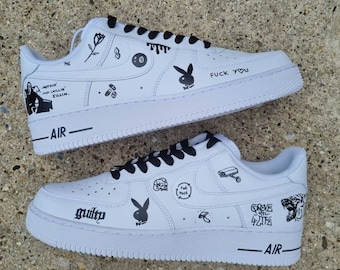 Buty sportowe Air Force 1 Custom Doodle | Ręcznie malowane buty uliczne