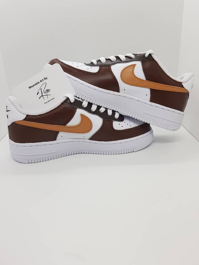 custom brown nike air force 1