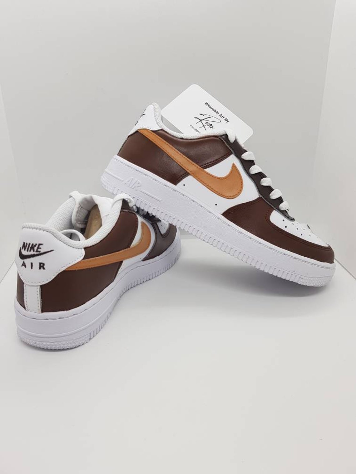 custom brown nike air force 1