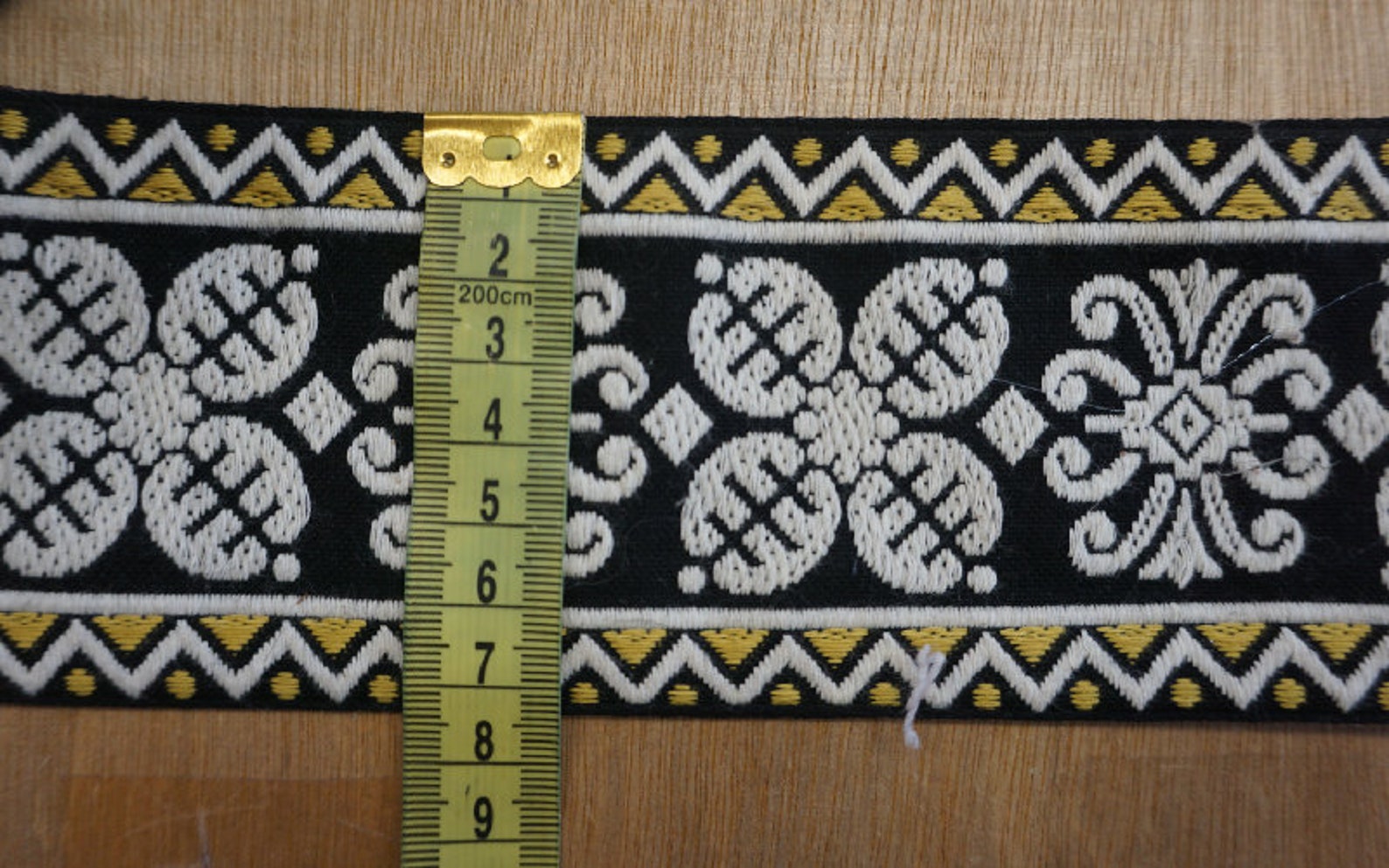 Vintage Belgium Trim Black and White with Yellow. | Etsy