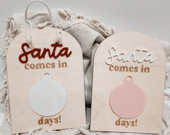 Santa Days Countdown Sign - Christmas Days Countdown Prop