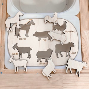 Montessori IKEA Flisat Farm Animal Puzzle Lid Insert for Kids