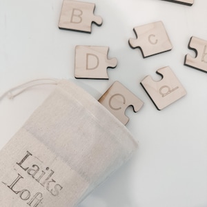 Montessori alphabet puzzle wooden uppercase lowercase letter recognition toy for kids and toddlers