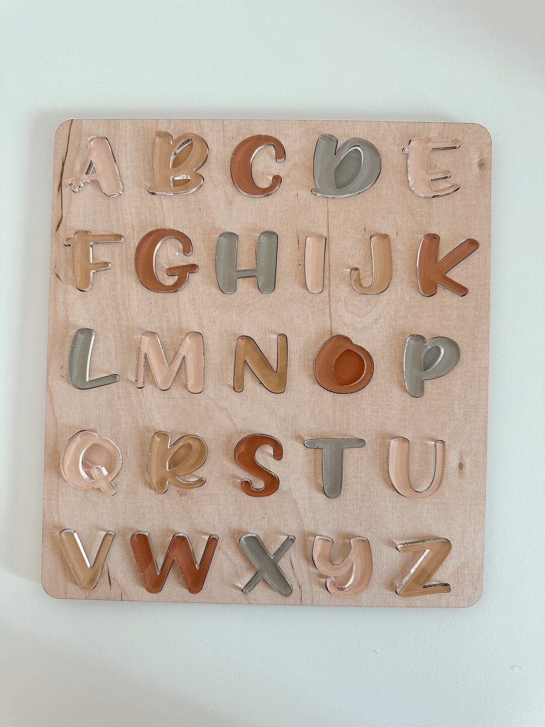 Wooden Montessori Alphabet Puzzle for Toddlers and Kids Learning - Etsy
