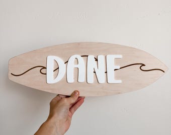 Surfboard Personalized name sign | laser cut name sign | newborn photo prop | Hospital announcement | Birth announcement | baby on board