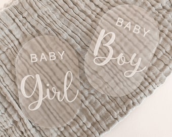 Boho Baby Gender Reveal Plaque for Pregnancy and Nursery Decor