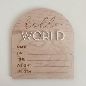 Personalized Rainbow Wooden Arch Birth Announcement Keepsake