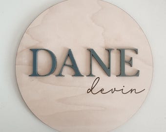 Custom Laser Cut Newborn Name Sign for Photo Prop and Birth Announcement