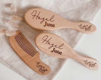 Personalized Baby Gift | Personalized Wooden Baby Hair Brush | Custom Baby Brush | Baby Shower Gift | Baby Keepsake Gift | Custom baby gift|