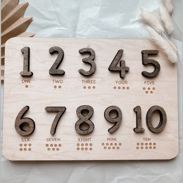 Number puzzle, Wooden number puzzle, Montessori toys, Montessori toddler, homeschool education