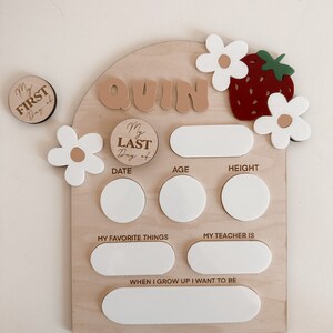Strawberry First day of school sign | Last day of school sign | custom reusable back to school sign | personalized dry erase school sign |