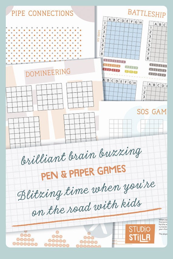 pen and paper games printable travel games for kids great etsy