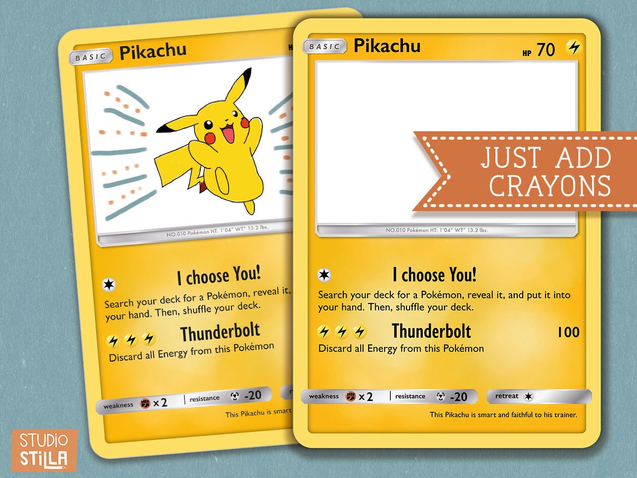 Printable pokemon card template to decorate yourself. Jumbo Etsy Printable pokemon card template to decorate yourself. Jumbo Etsy