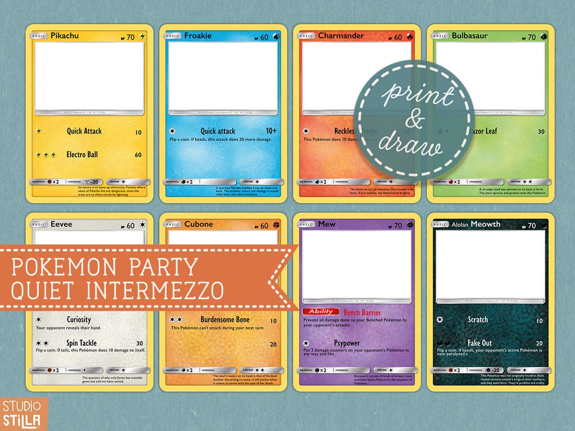 Printable Pokemon card templates in 8 different designs. Etsy Printable Pokemon card templates in 8 different designs. Etsy