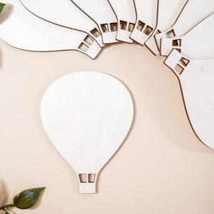 10x MÚLTIPLES tamaños Forma de globo aerostático para manualidades y decoraciones, formas de madera sin terminar, dormitorio, decoración de pared de sala de juegos