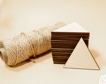 25x 2inch Equilateral triangle, Wooden Triangle shape, wooden craft triangles DIY, wood woden shapes
