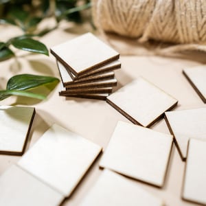 10x square 4&quot;/ 10cm wooden unfinished shape blanks wood squares