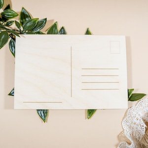 Set von 10 Holzpostkarten zum Basteln, leere Postkarte, benutzerdefinierte Postkarte, Postkarten zum Ausmalen, Holzpostkarten Holz