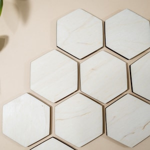 100 pezzi esagonali MULTIPLI in forme grezze in legno