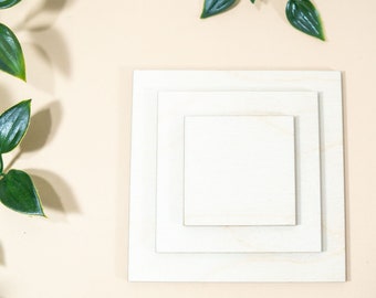 100 piezas cuadradas de madera en blanco sin terminar con opciones de tamaño MÚLTIPLE