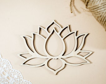 Multiple Sizes Lotus Flower Outline Shape wooden, wall decor, dreamy bedroom, Macrame Mobile