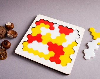 Brain teaser, honeycomb puzzle, fractal puzzle games, Christmas present for adult, Mind strengthening games, brain teaser puzzle for adult