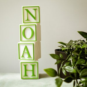 Bloques de nombre del bebé, letrero de nombre independiente para el estante de la guardería, decoración de letras para la habitación del bebé, nombre personalizado, decoración personalizada de la guardería