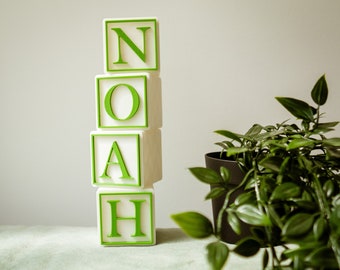 Baby Name blocks, Freestanding Name sign for Nursery shelf, Letters decoration for baby room, Custom name, Personalised Nursery decor