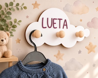 Appendiabiti da parete per bambini Ganci per cameretta Ganci a nuvola Ganci per cameretta dei bambini Appendiabiti personalizzato per cameretta dei bambini Decorazione per baby shower Appendiabiti da parete