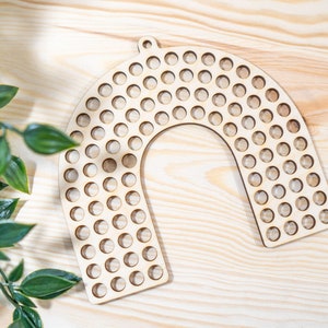 Arc-en-ciel de base au crochet, arc-en-ciel en bois pour le crochet, base au crochet en bois, décor waal, arc-en-ciel en contreplaqué pour le crochet