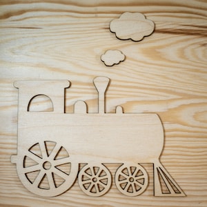 Train wooden Shape for crafts and decorations, Train Silhouette, Railway Theme Party decor, wall decor Train