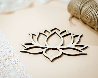 Lotus Flower Outline Multiple Sizes aviable Shape wooden, wall decor, dreamy bedroom, Macrame Mobile