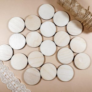 100x wooden circles MULTIPLE size unfinished shape blanks round discs