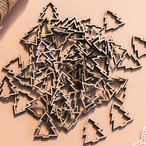 100x MULTIPLE SIZES tiny wooden Christmas Tree Table Confetti shapes outline, Fir Cutout, Decoration, Embellishments, Scatter decoration
