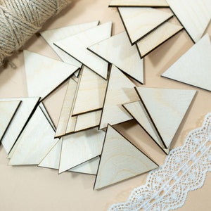 100x 3cm Equilateral triangle, Wooden Triangle shape, wooden craft triangles DIY, wood woden shapes