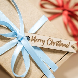20x Gift Tags Kerst houten, Gift tag hout, Mooie cadeau tags, Vrolijke Kerst tags voor cadeaus, kousen