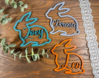 Personalized Easter basket tag, bunny name tag, decoration personalised, Easter Basket Name Charm, Easter Place Settings Easter Gift tag