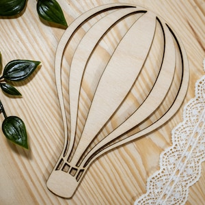 Wooden Hot Air Balloon shape for crafts and decorations, Wooden Unfinished shapes, Bedroom, Playroom wall decoration, babys room