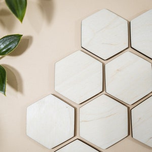50 hexagon 2&quot;/ 5.1 cm wide wooden unfinished beehive shape blanks