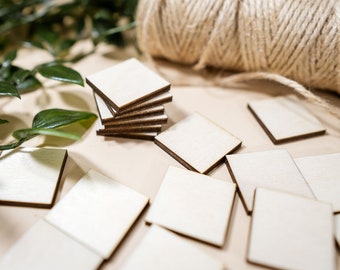 100 square 2 cm wooden unfinished shape blanks wood squares