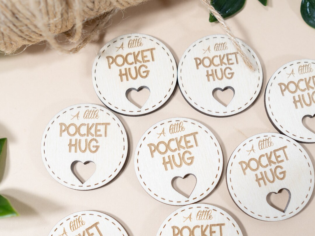 10 100 Pocket Hugs Tokens, Little Hug Token, Pocket Hug Wooden