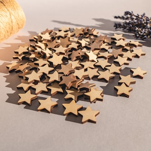200 Verstrooide Decoratie Hout Ster Tafeldecoratie Natuur Bruiloft Decoratief Sterren Verstrooiing Onderdelen mini holle sterren