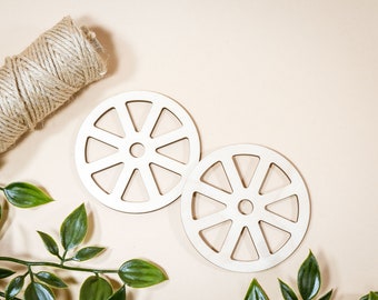 Relaxdays 3 Ruedas de Carro Decorativas, Madera, Adorno para Jardín