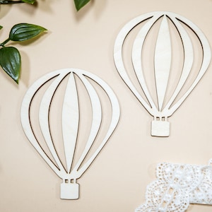 1-20 multiple sizes Hot Air Balloon shape for crafts and decorations, Wooden Unfinished shapes, Bedroom, Playroom wall decoration