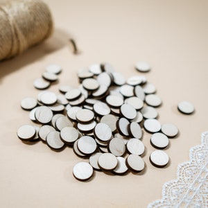 100 circles 0.79"/ 2 cm tiny small wooden unfinished shape blanks discs