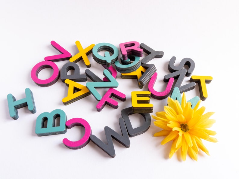 Wooden Alphabet Puzzle Letters ABC Early Learningplaying Etsy