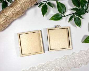 Mini Square Wood Frame Kit Miniature art crafts, Wooden frame