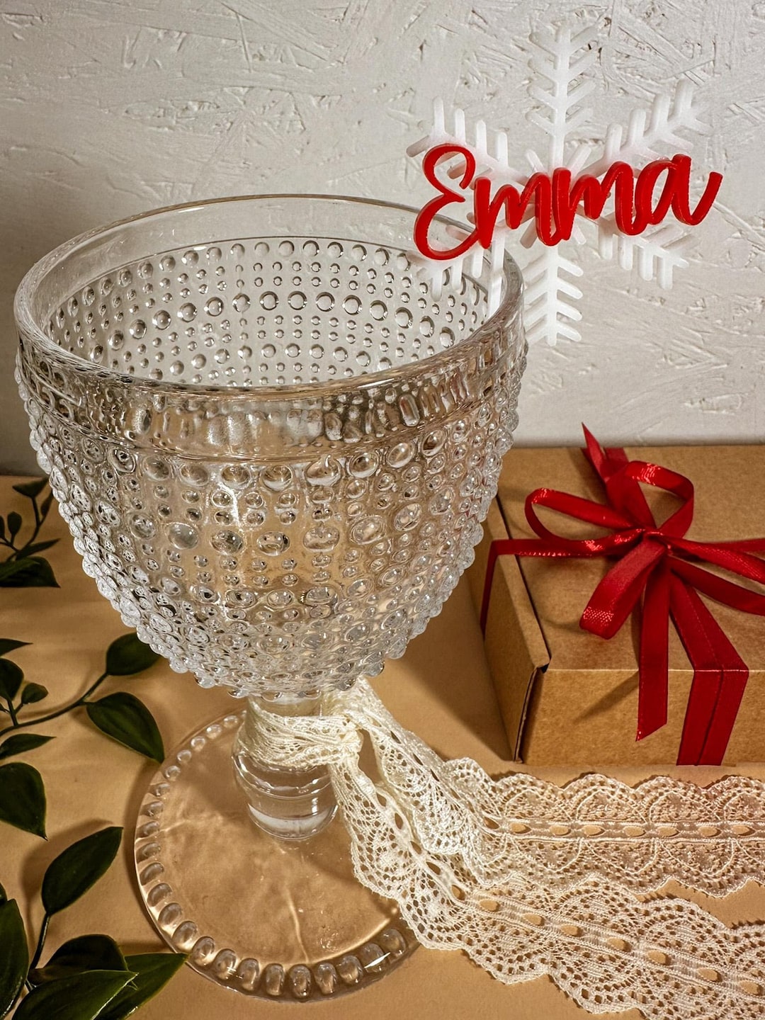 Lot De 6 Marqueurs De Verre à Vin De Noël En Forme De Flocon De Neige
